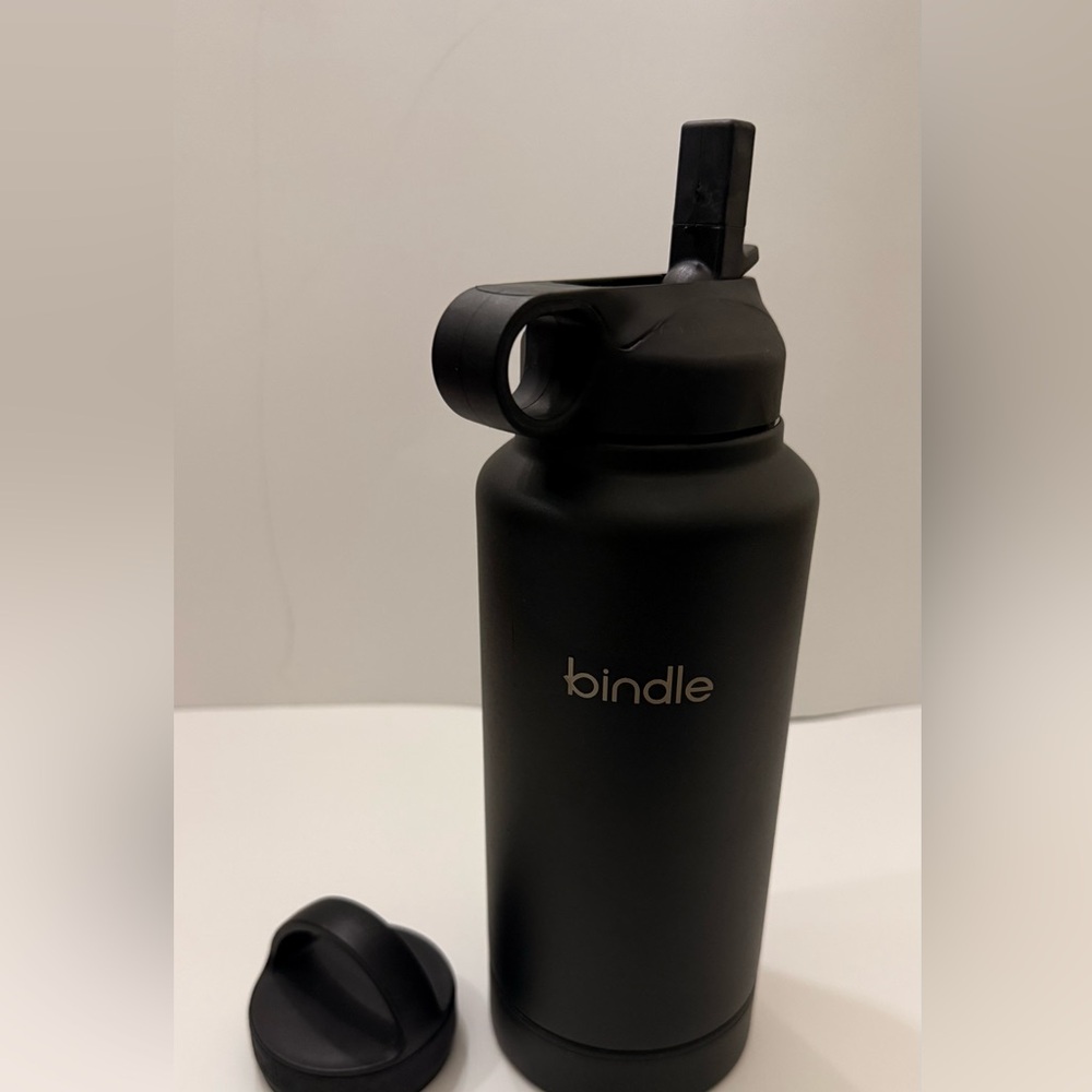 Black Water Bottle with Straw Lid